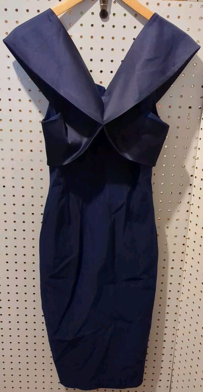 Vesper Blue Dress Size 10 Sleeveless Formal Evening Wedding